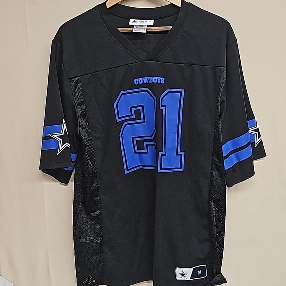 Cowboys #21 Black and Blue Men's Jersey